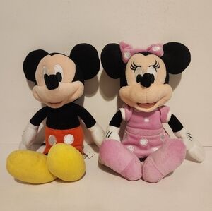 6” Mini Disney Mickey and Minnie Mouse Plush stuffed animal